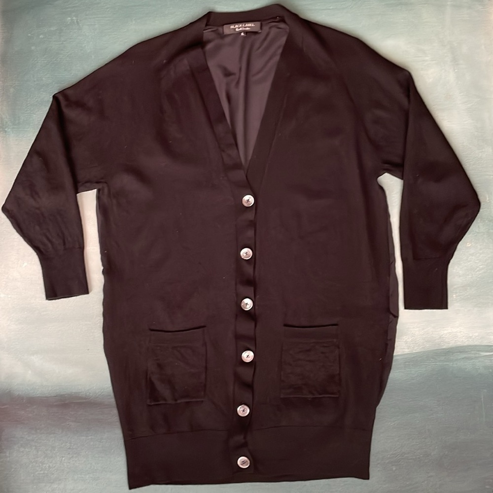 Paul Smith Black Label Wool Knit Cardigan with Silk Back